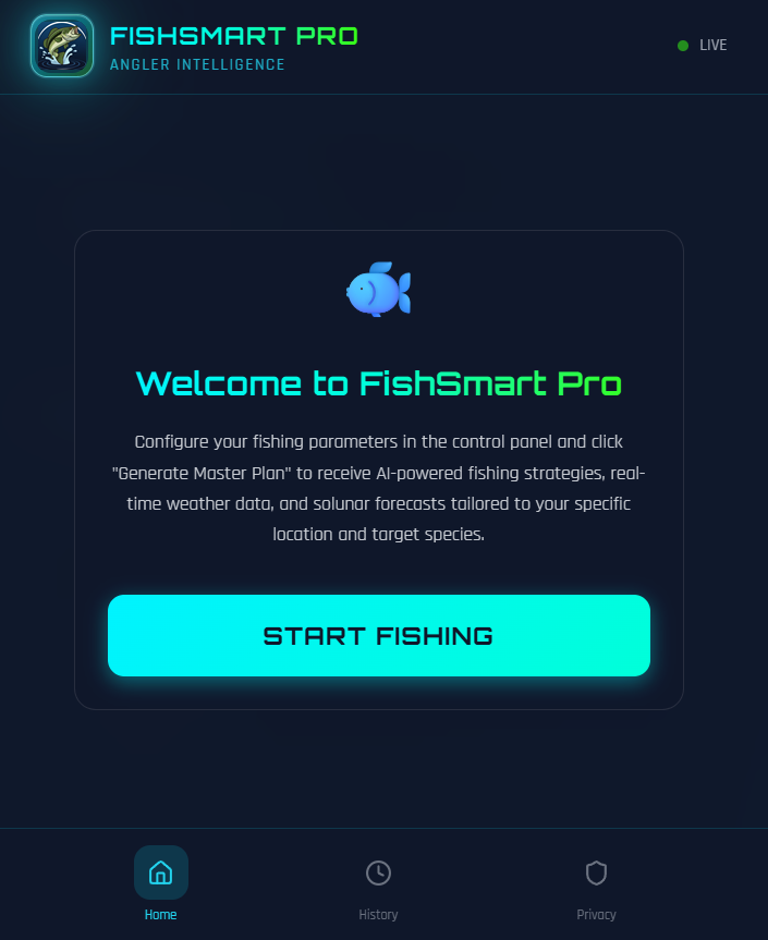 FishSmart Pro app showing scientific bite forecast with 7-factor engine