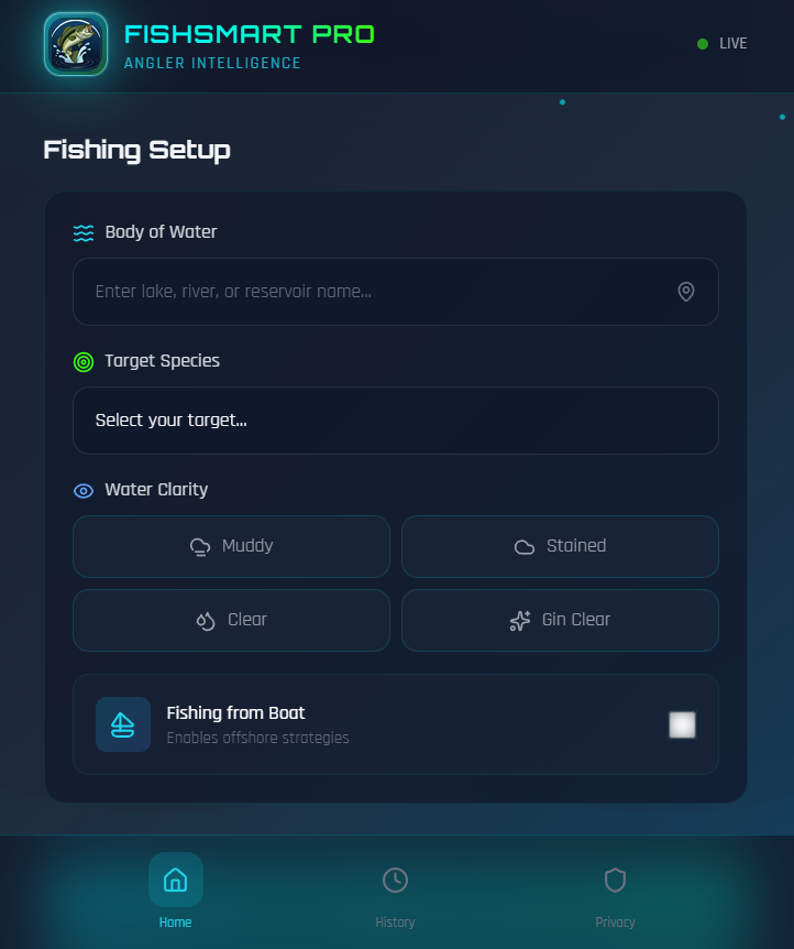 Species-specific lure recommendations and depth guidance